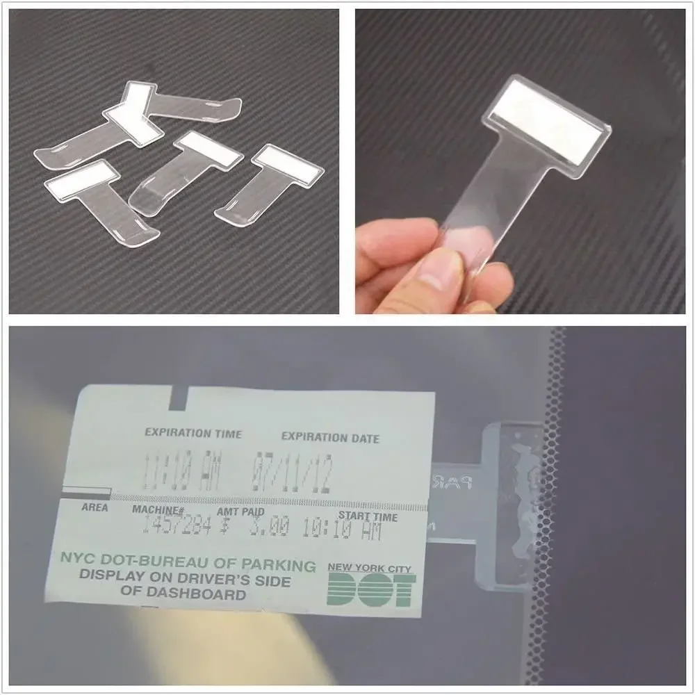 1/3/5PCs Universal Car Windshield Parking Ticket Clip Sticker High Quality Sturdy Card Bill Stop Permit Clips Auto Accessories