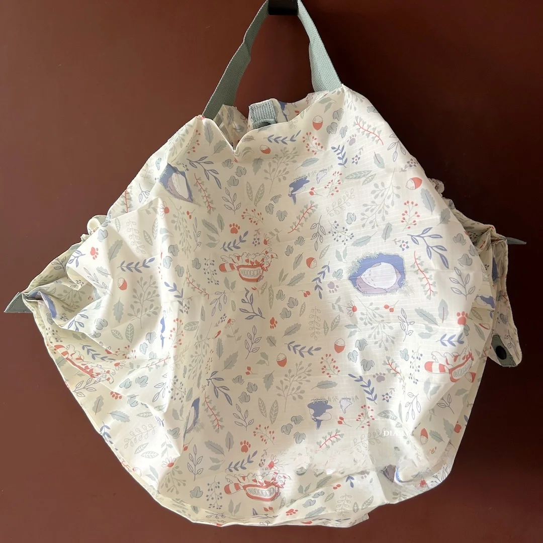 

Большая сумка Capaci op, портативная складная сумка на одно плечо, мультяшный аниме, лесной дизайн, экологически чистое полиэфирное волокно