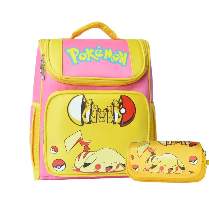 Pikachu-Rucksack der Klassen 1–6, niedlicher Schüler-Schulrucksack, langlebiger Schüler-Rucksack, Lernzubehör, Spielzeug für Jungen und Mädchen, Geburtstagsgeschenk