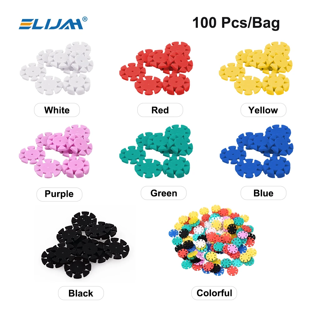 ELIJAH 100Pcs Root Canal Files Stopper Disinfection Marking Circle Dental Mark Ring Counting Rubber Stopper Dental Materials