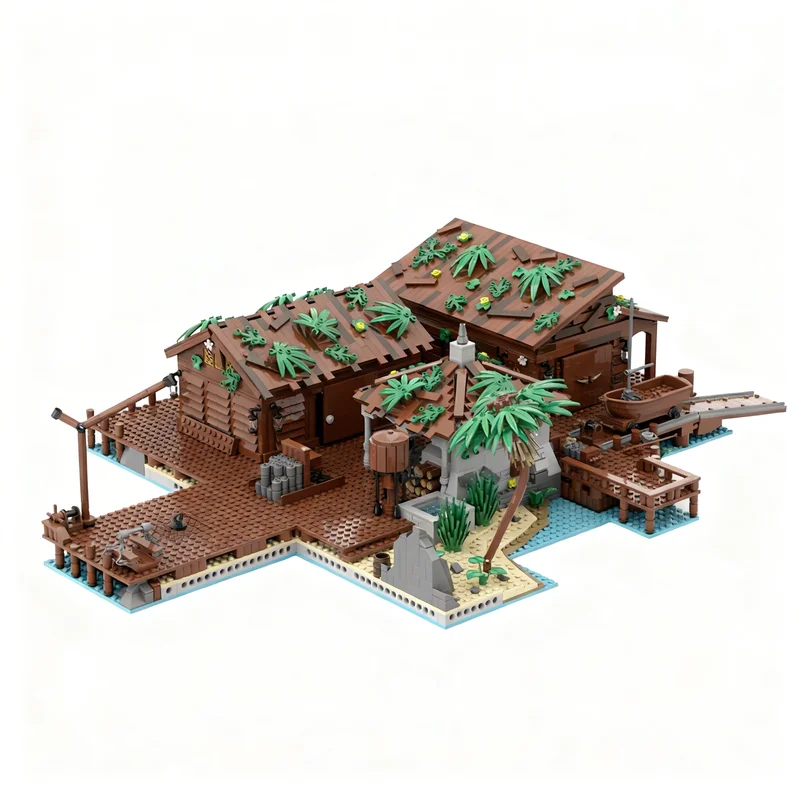 4581pcs MOC Pirate Island Bay Harbor Extension Incl Model Building Blocks Construction Idea Education Brick Christmas Gifts Toys