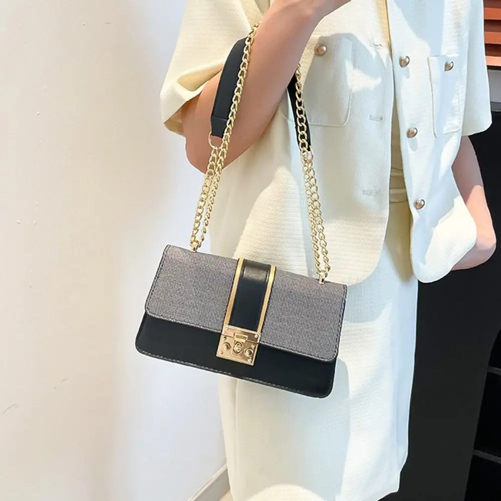 

Simple Light Luxury Textured PU Crossbody Bag INS Elegant Exquisite Underarm Bag Trendy Casual Portable Handbags Outdoor
