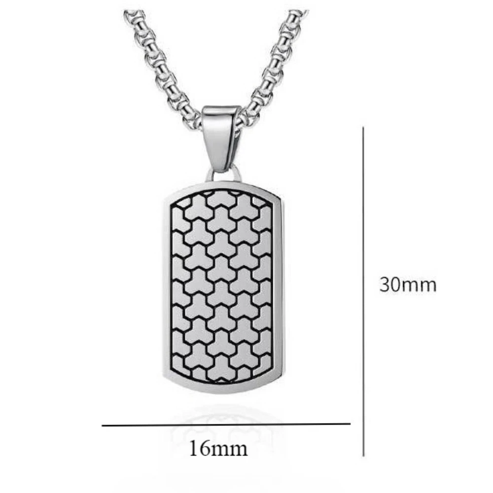 Fußball Textur Militär Anhänger Edelstahl Hip-hop Männer Mode Persönlichkeit Vielseitige Halsketten Schmuck Geschenk – Detail 1