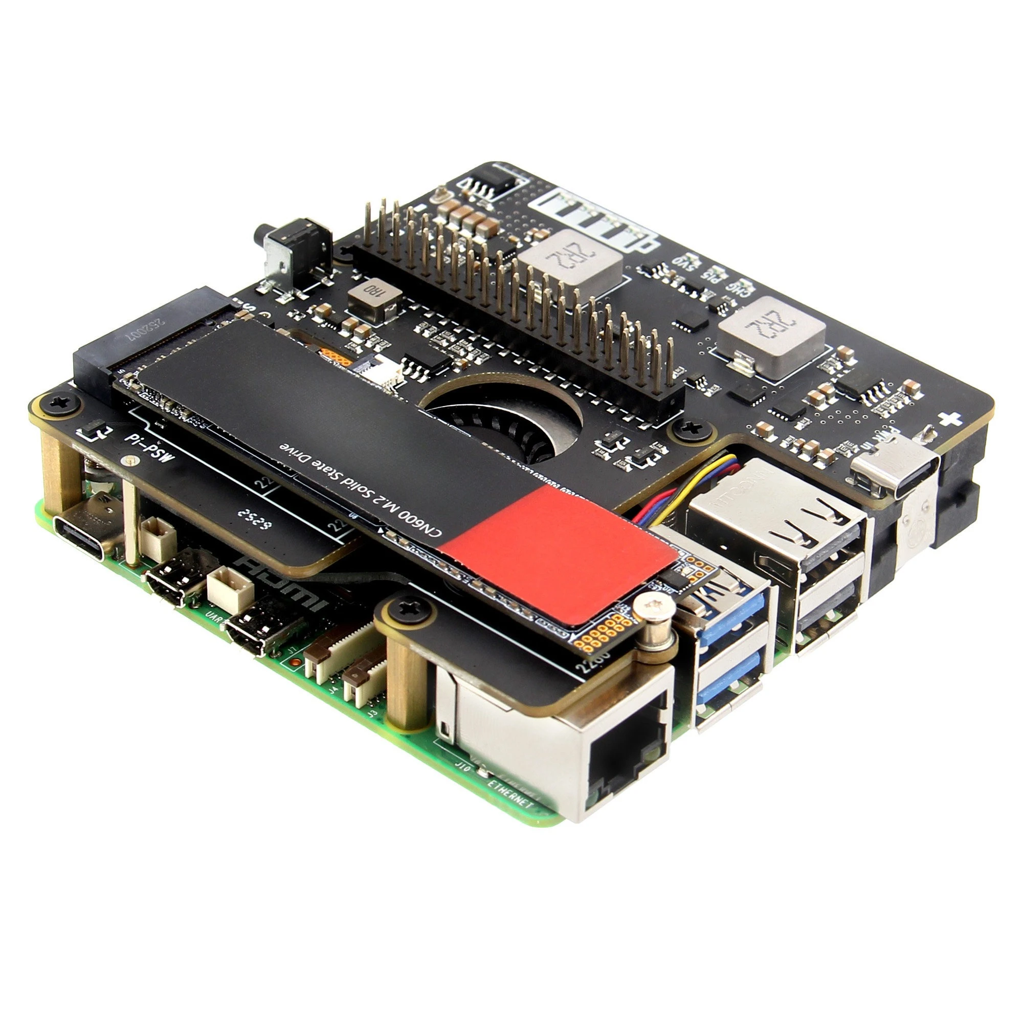 5 UPS + M.2 NVMe Expansion Board, Support Automatic Boot, Power Failure Detection, Etc. X1208