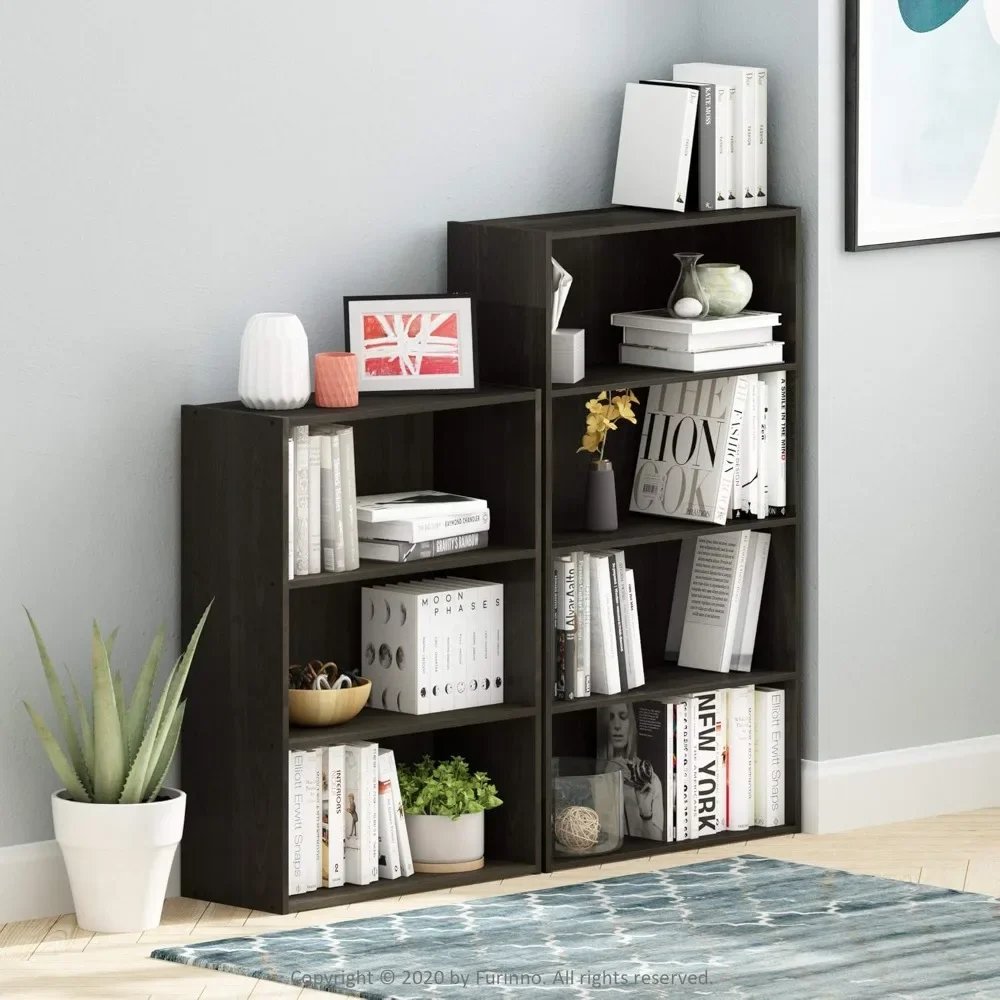 Pasir 4-Tier Bookcase / Bookshelf / Storage Shelves, Espresso storage cabinet  glass cabinet  muebles de baño  sideboard