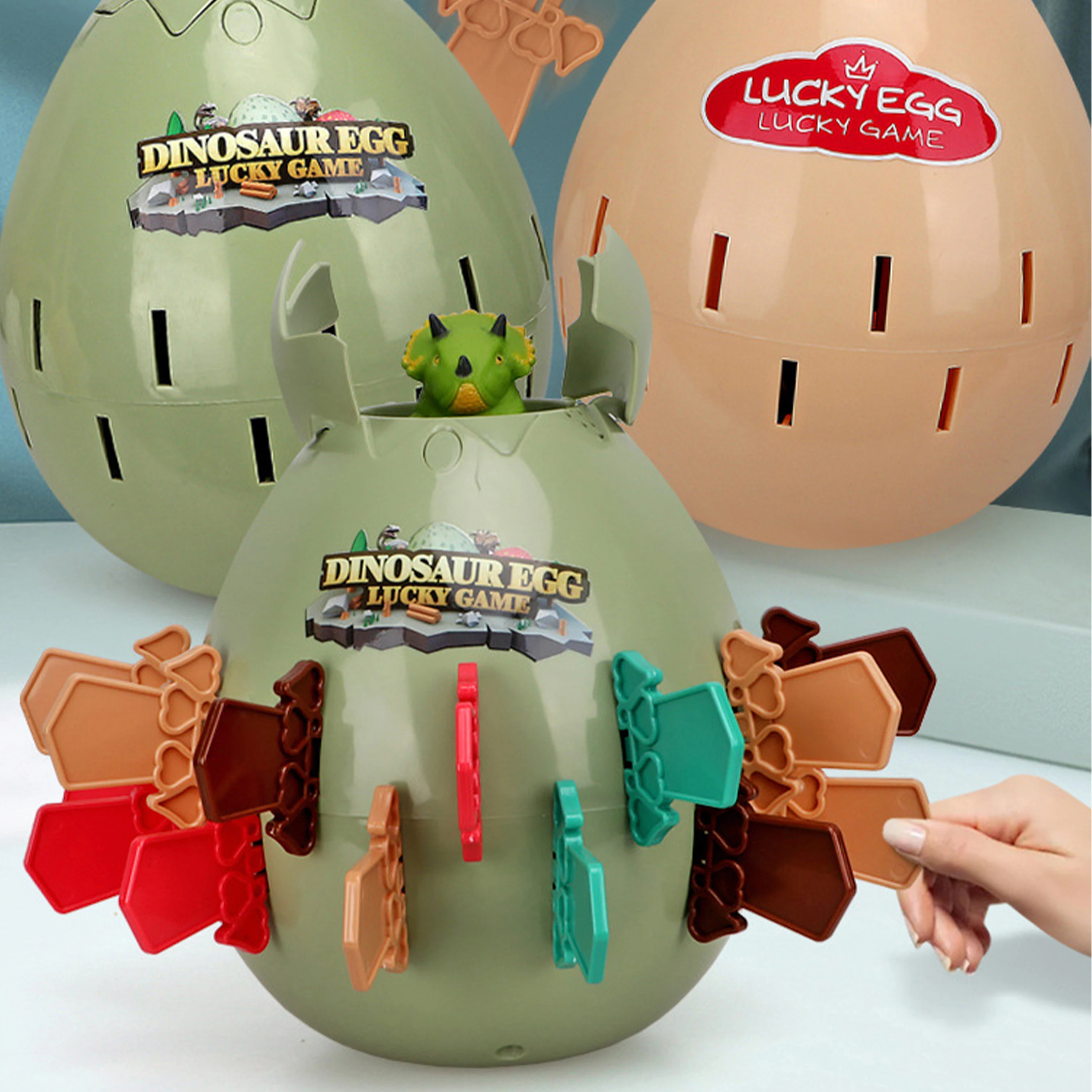 

Giant Dinosaur Egg Sword Insert Barrel Game Fun Party Toy Interactive Game for Kids Family Friends Weekend Entertainment