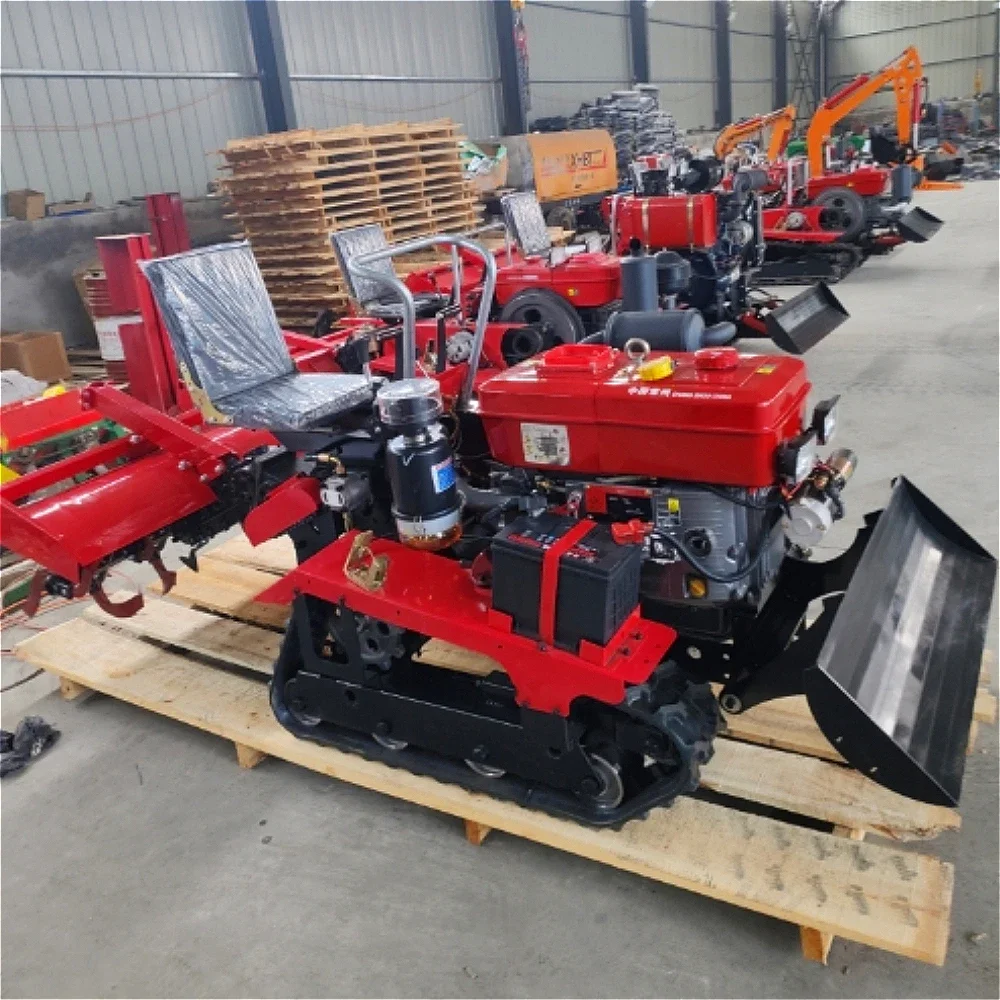 Brand New, High-quality 25hp Diesel-powered Rotary Tiller/tracked Agricultural Machinery for Sale At A Low Price.