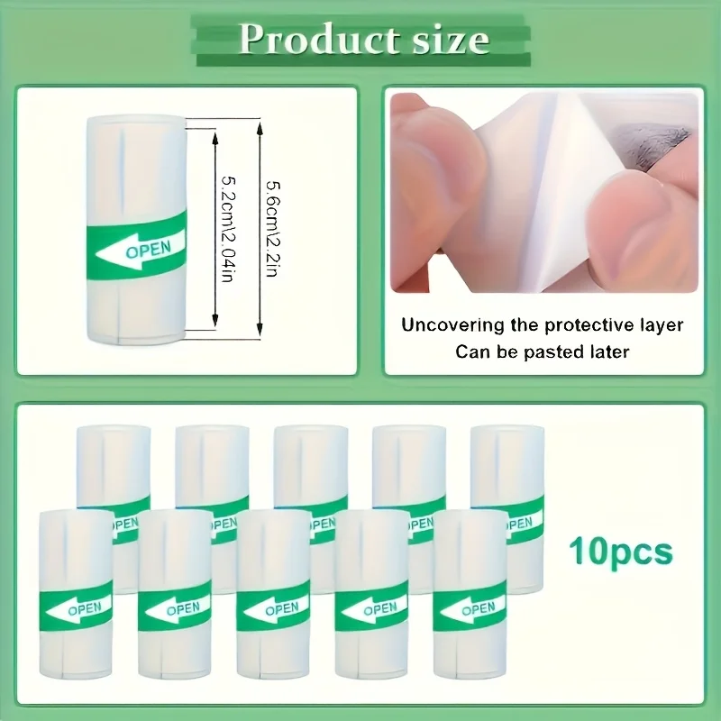 10 Rolls 57mm White Thermal Sticker Paper - Self-Adhesive Labels for Pocket Printers, Photo/Notes/Journals/Diary No Ink Printing