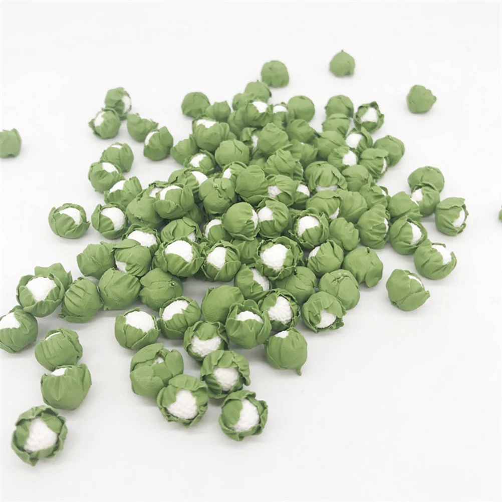 

5 Pcs Simulated Green Cabbage Clay Mini Chinese Simulation Cauliflower Fake Crafts Vegetables Miniatures