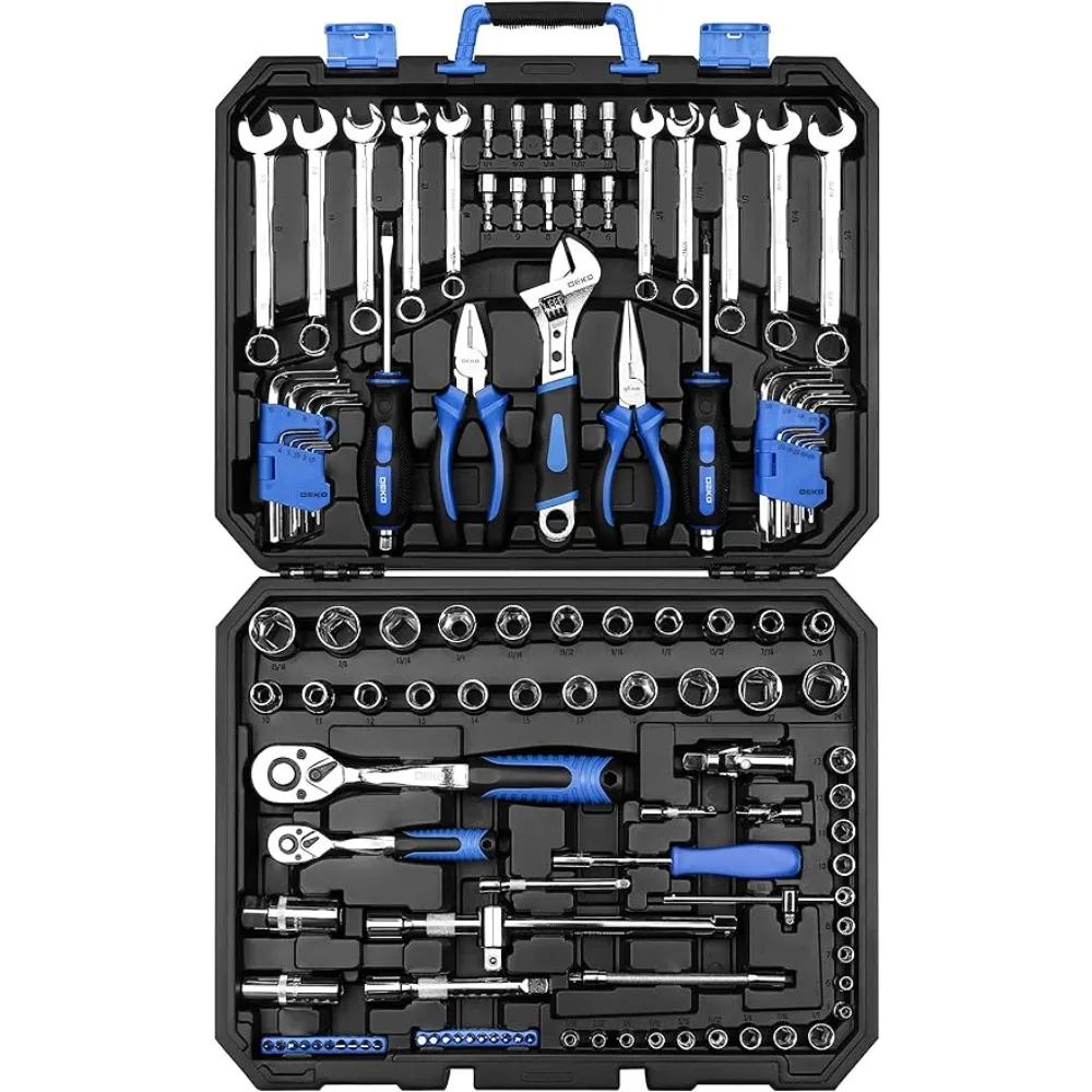 

Tool Box 118 Piece Tool Kit Professional Auto Repair Tool Set Combination Package Socket Wrench With Most Useful Mechanics Tools