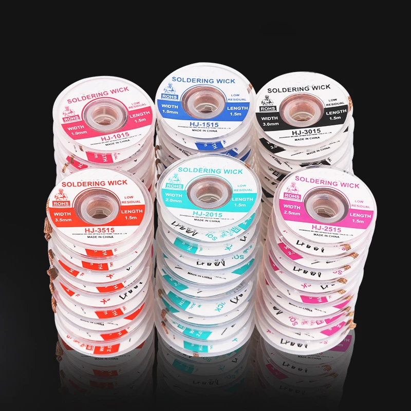 1/5 Chiếc 1.5M Chiều Dài Hút Thiếc Loại Áo Ngực Hàn Hàn 1Mm 1.5Mm 2Mm 2.5Mm 3mm 3.5Mm Tẩy Bấc Dây Dẫn Dây Từ Thông Dụng Cụ Sửa Chữa