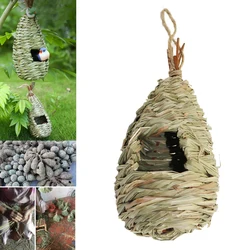 1Pc Hand-woven Water Drop Style Straw Bird Nest Breathable Warm Parrot Pigeon Breeding Box Pastoral Decorative Cage Pet Supplies