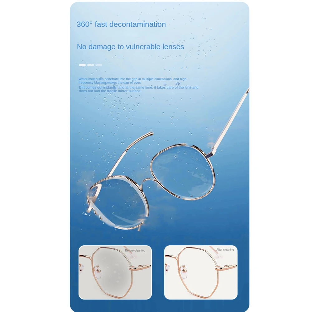 ABHU 1 قطعة منظفات الاهتزاز المحمولة عالية التردد منظف المجوهرات الوردي للمجوهرات والنظارات والخواتم الماس والعملة المعدنية ومشاهدة الاتحاد الأوروبي التوصيل