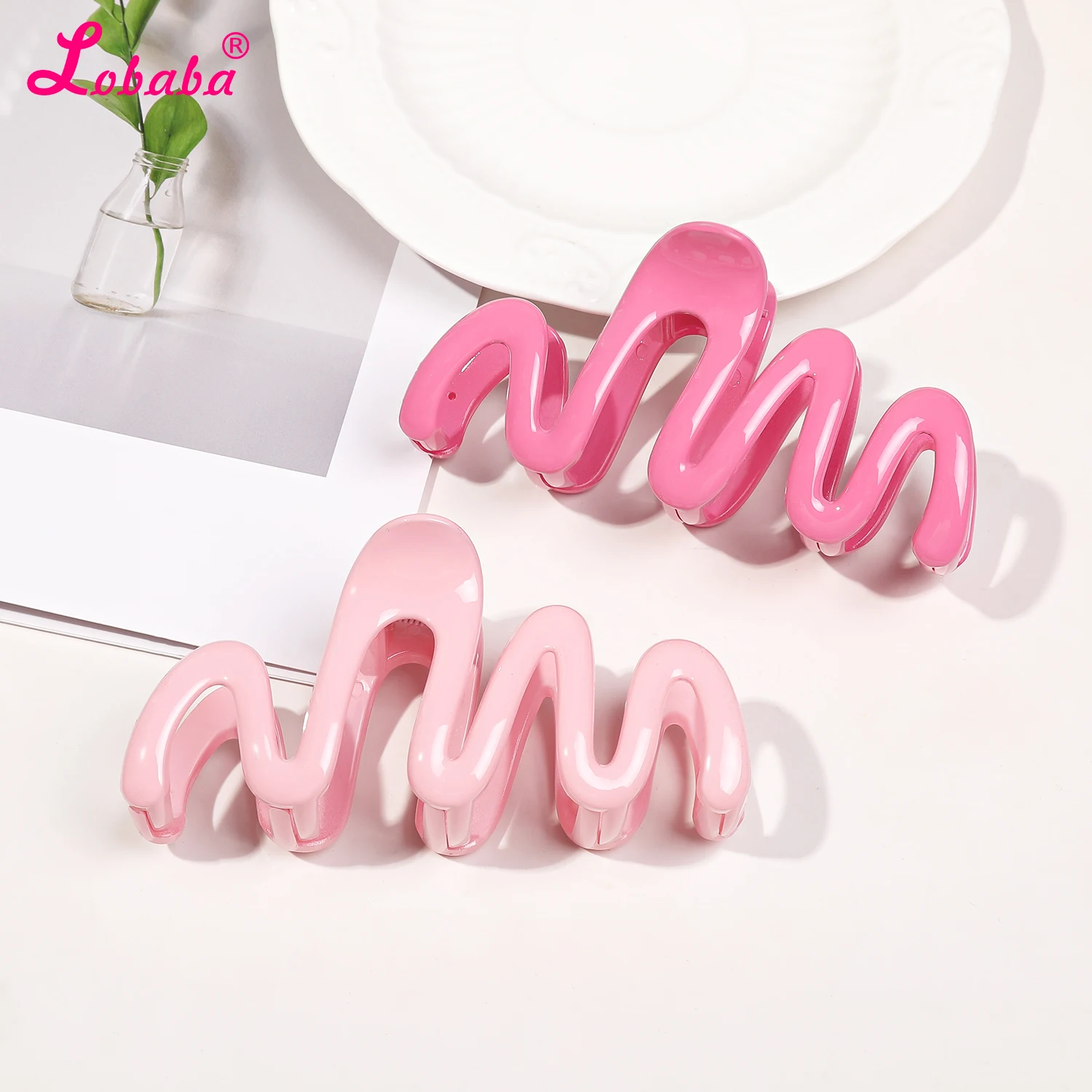 New Colorful Jelly Wave Hair Claw Clips,4.1 Inch Hairpin for Women Girls Thin Thick Hair,Big Banana Clips,Strong Hold jaw clips