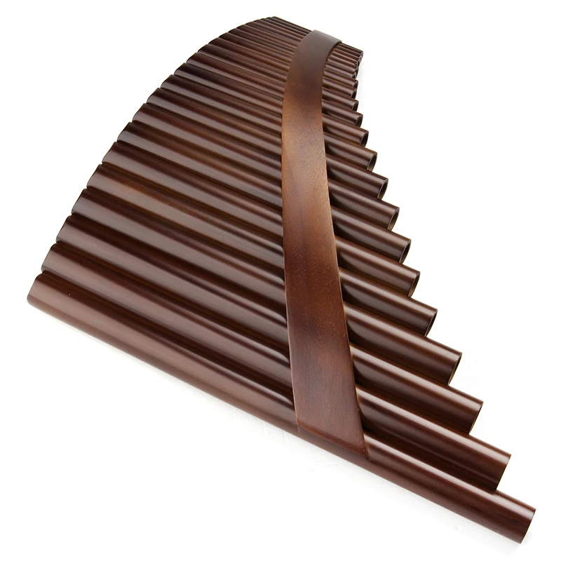 22 Pipes Handmade Bamboo Pan Flute C Key Brown Diagonal Wooden Strip Color Folk Woodwind Instrument New Arrival