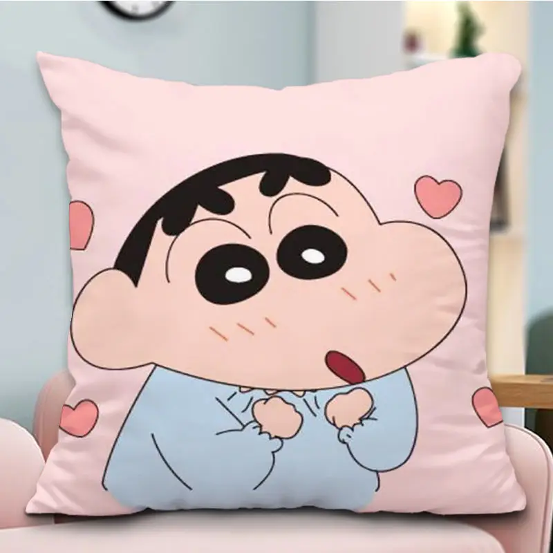 Crayon Shin-chan Kussensloop Anime Vierkante Kussenhoes Stofdicht Kussensloop Thuis Bank Woonkamer Bed Bank Decor Kussensloop