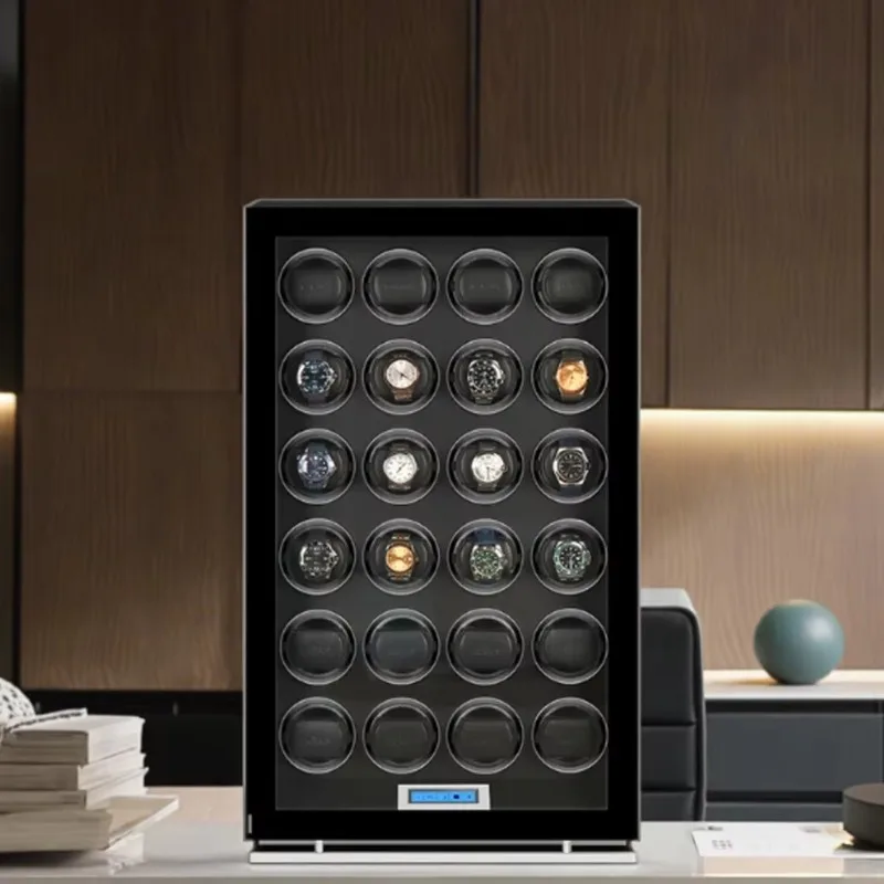Quiet Durable Luxury High Quality Automatic Watch Winder Box 24 Slots Safe Motor Watch Cases Rectangular Cabinet