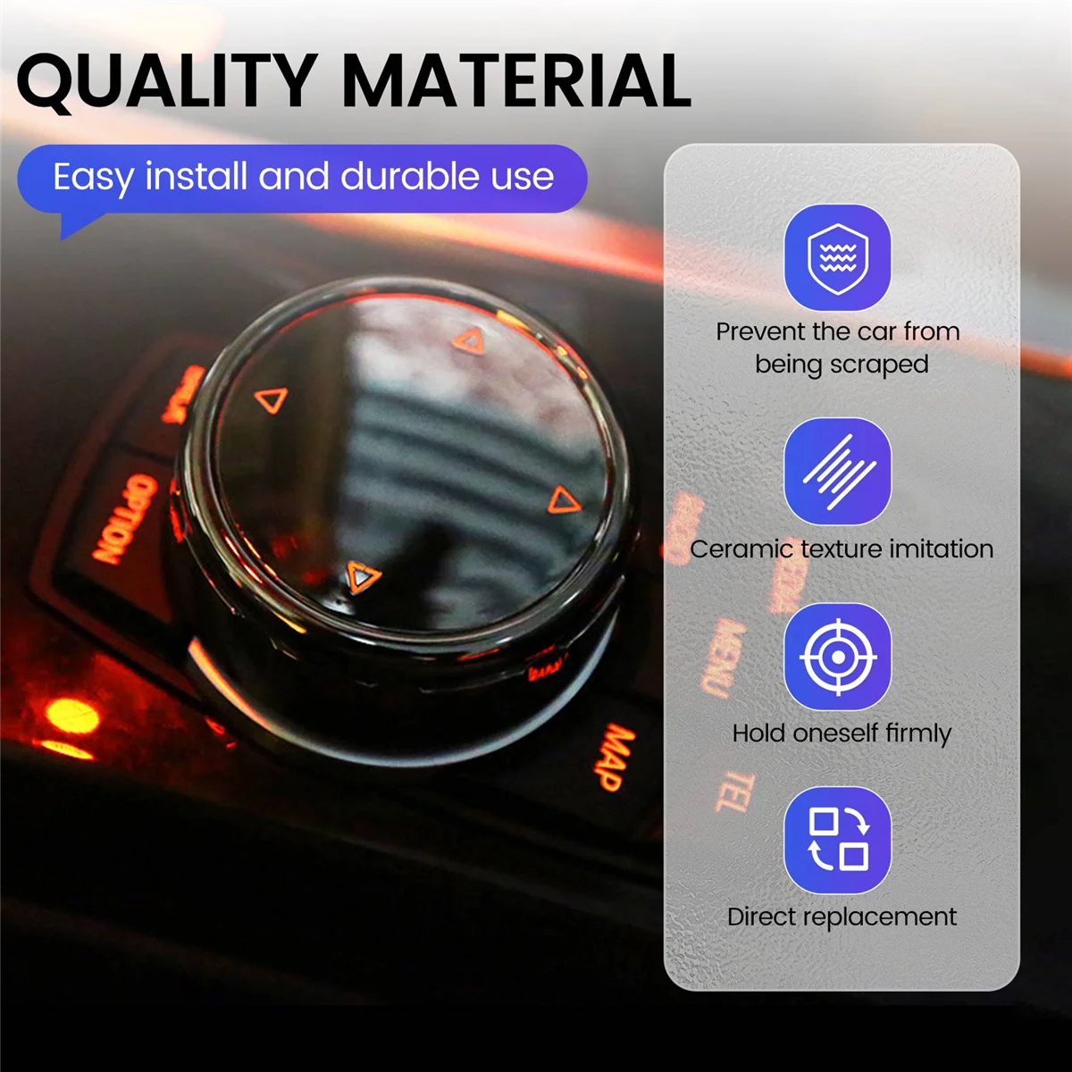 غطاء زر متعدد الوسائط للسيارة ، ملصق مقبض تشذيب ، IDrive لـ BMW F10 F18 F07 F20 F21 F06 F12 F30 F01 F02 F25 F26