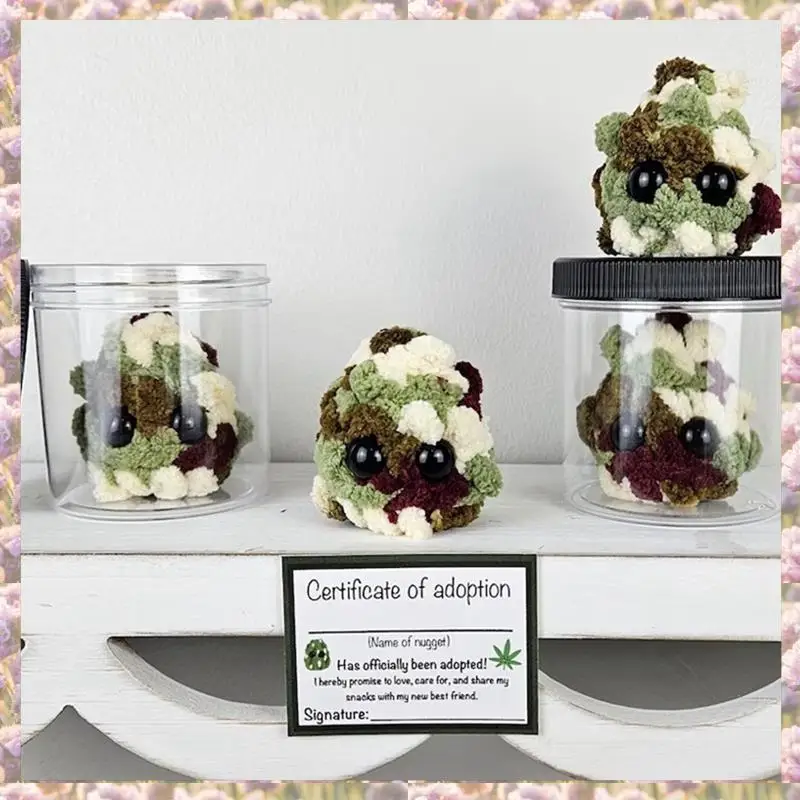 Adoptar una felpa de marihuana, accesorios de escritorio de felpa divertidos tarro