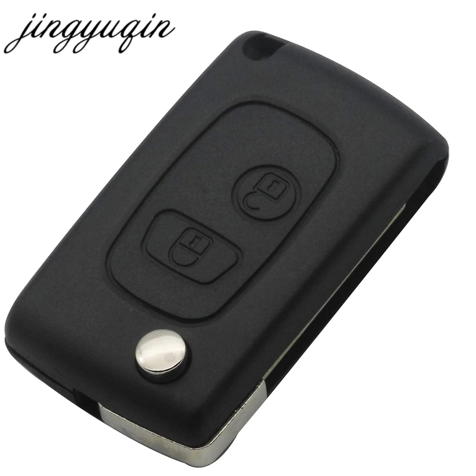 jingyuqin Uncut/Cut Modified Flip Remote Key Shell dla Citroen Xsara Picasso Berlingo 2002-2008 2-przyciskowy składany pokrowiec na pilota