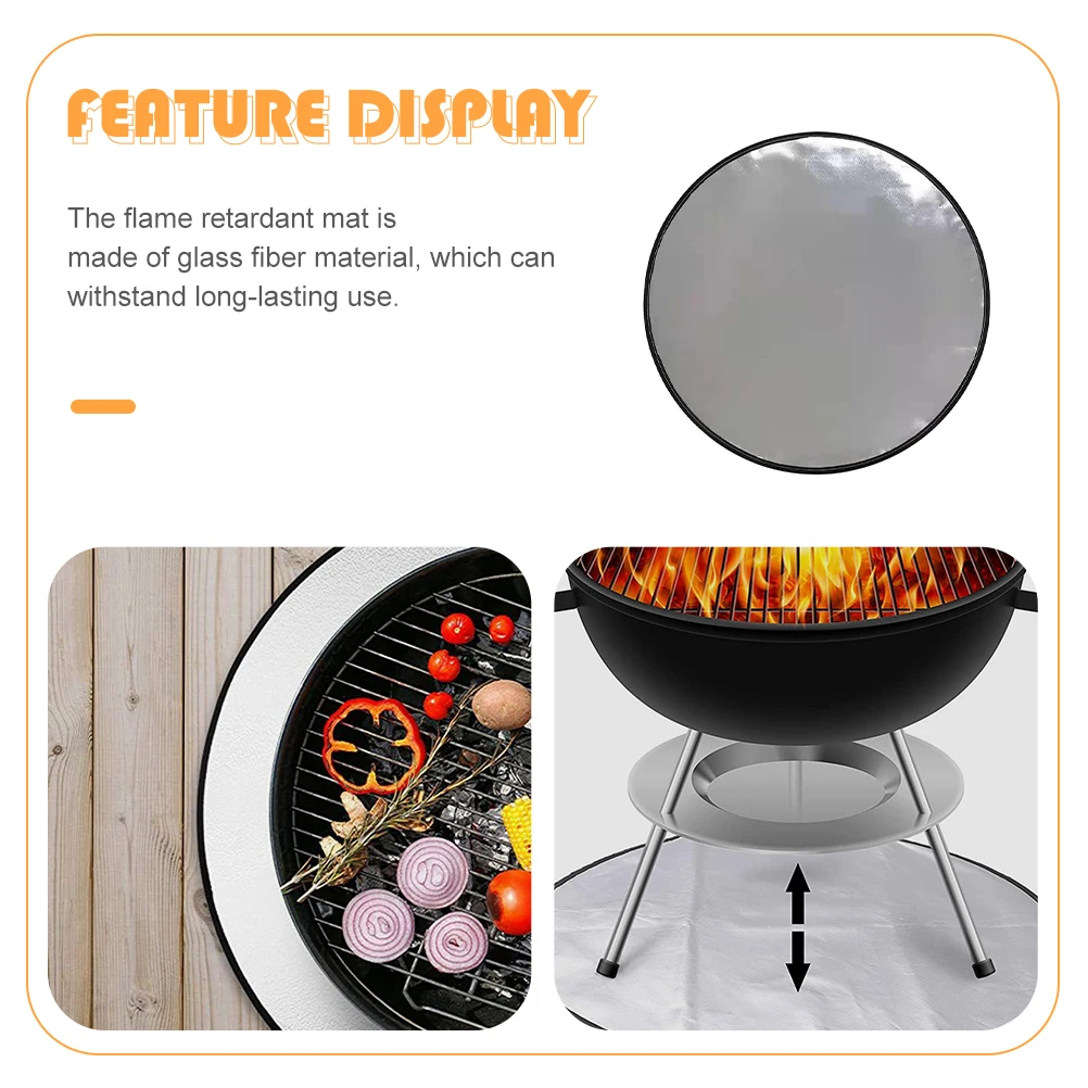 

Fireproof BBQ 11 Inch Round Fire Pit Mat Glass Resistant Pad for Camping Stove Fireplace Accessories