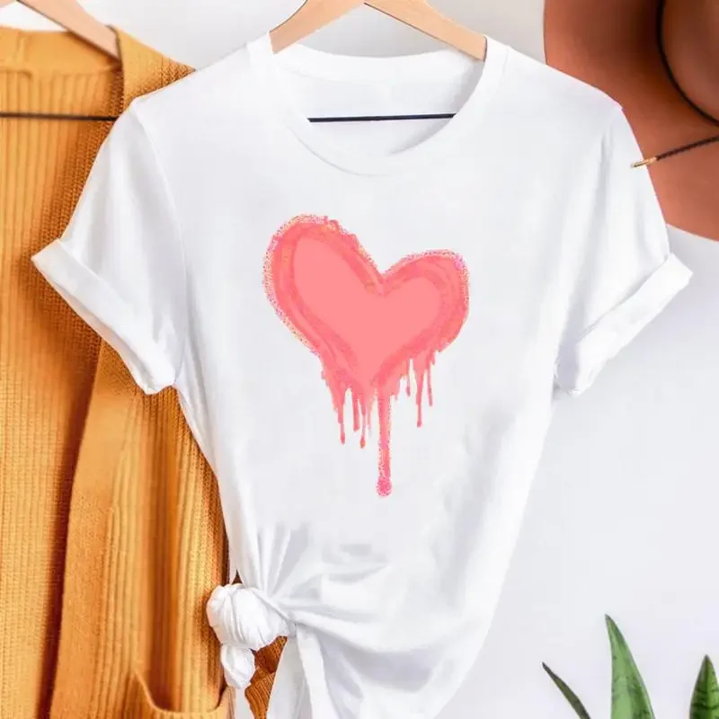Vintage Flower Print T-shirts Fashion Women Cartoon Summer Shirt Stylish Short Sleeve Graphic T Top Female Tee T-Shirt image 3