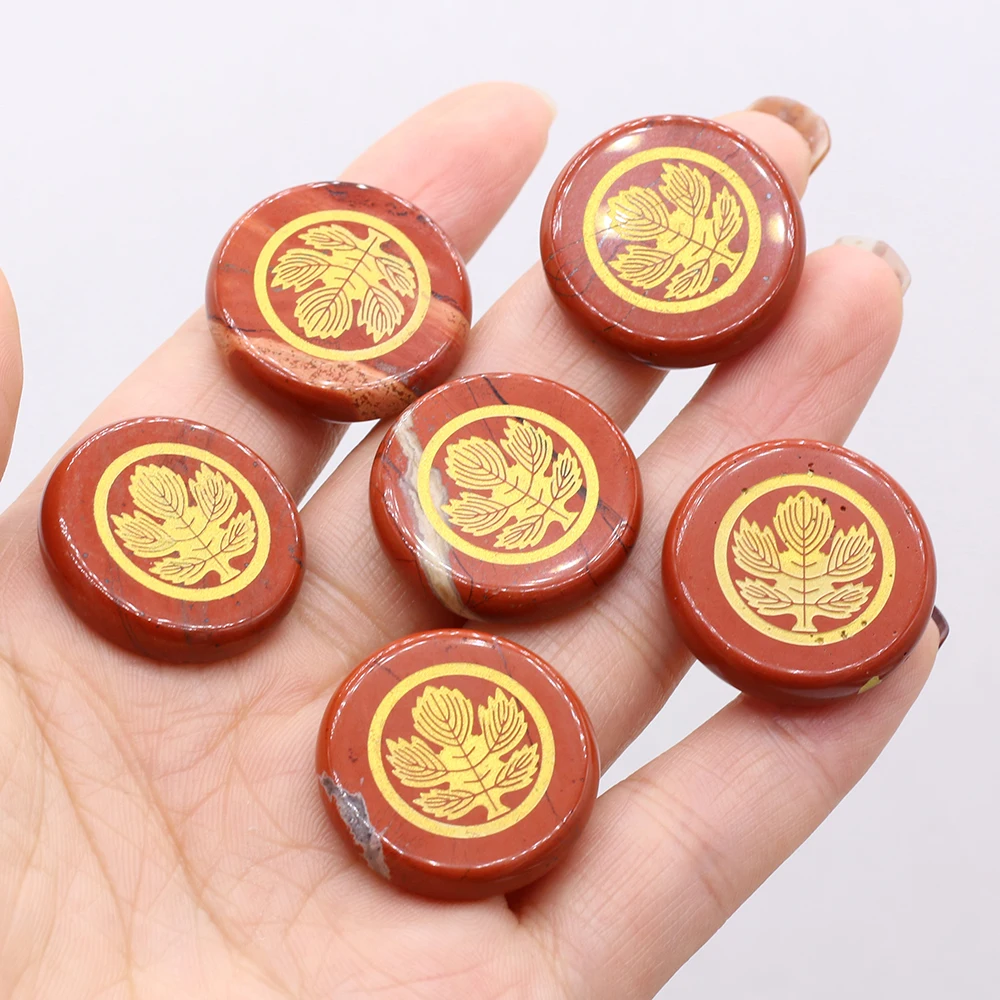 Natural Crystal Divination Stone Chakra Red Jasper Stones Fortune-telling Witch Runes Healing Fingshui Decor Jewelry 6Pcs