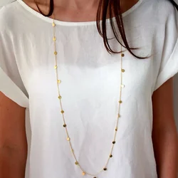 Long Bohemia Trendy Women Jewelry Statement Necklace Personality Sequins Pendant Maxi Collar Chain 2025