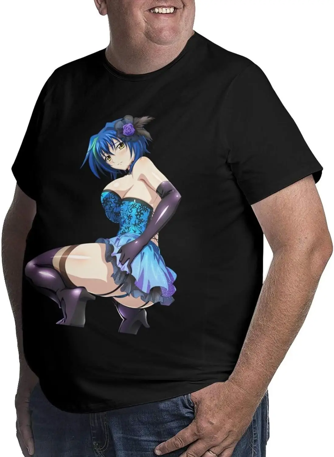 Manga High School DxD Xenovia Shirt Cotton Short Sleeve Fashion Plus Size T-Shirt for Man Black