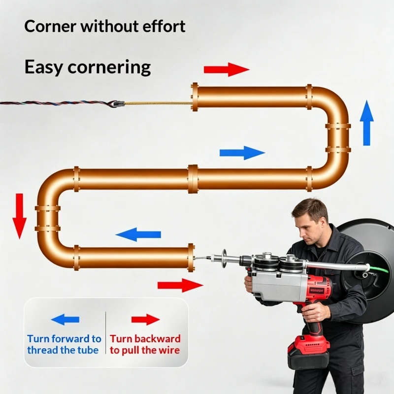 Fully Automatic Electrician's Conduit Threading Machine For Wire Arrangement Pulling And Threading Sonda Passacavi 요비선 인입기 요비선
