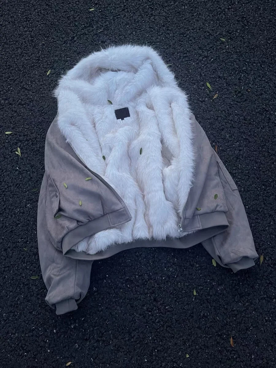 

American Retro Thiened Plu Double-Sided Wear Men's Winter Warm Cotton Jaet Teacher Sle Casual Long Sve Coat