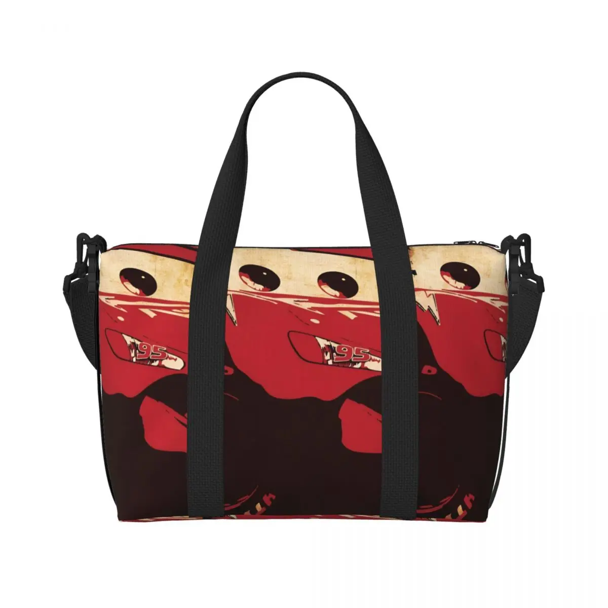 

Сумка-шоппер Custom Lightning Car M-McQueen для покупок, женская, большая вместимость, мультяшная, для спортзала, пляжа, путешествий