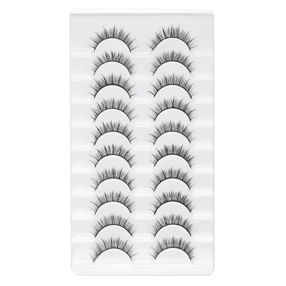 Extensions de cils artificiels en bande complète, faits à la main, longs, naturels, 3D, en faux vison, sans cruauté animale
