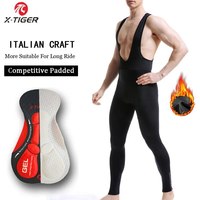 X-TIGER Cycling Bib Trousers Winter Thermal Mountain Bike Pants Bicycle Tights Coolmax 5D Gel Pad Keep Warm Bib Pants