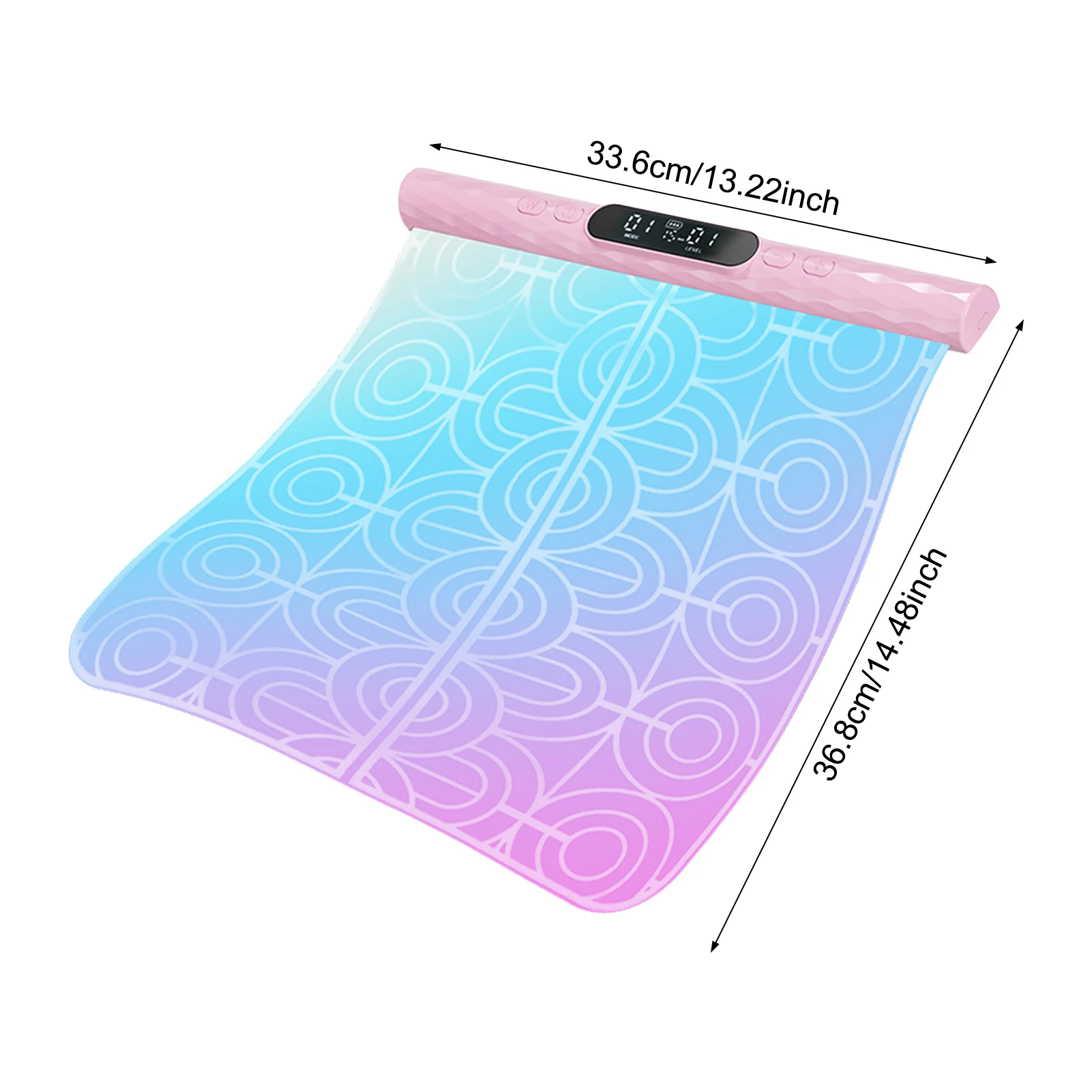 وسادة للقدم EMS 8 أوضاع 15 مستويات مدلك نبض ملون لتنحيف الساق مع جسم ABS وحصيرة PVC كابل USB وردي 36.5 × 31.5 سم #6