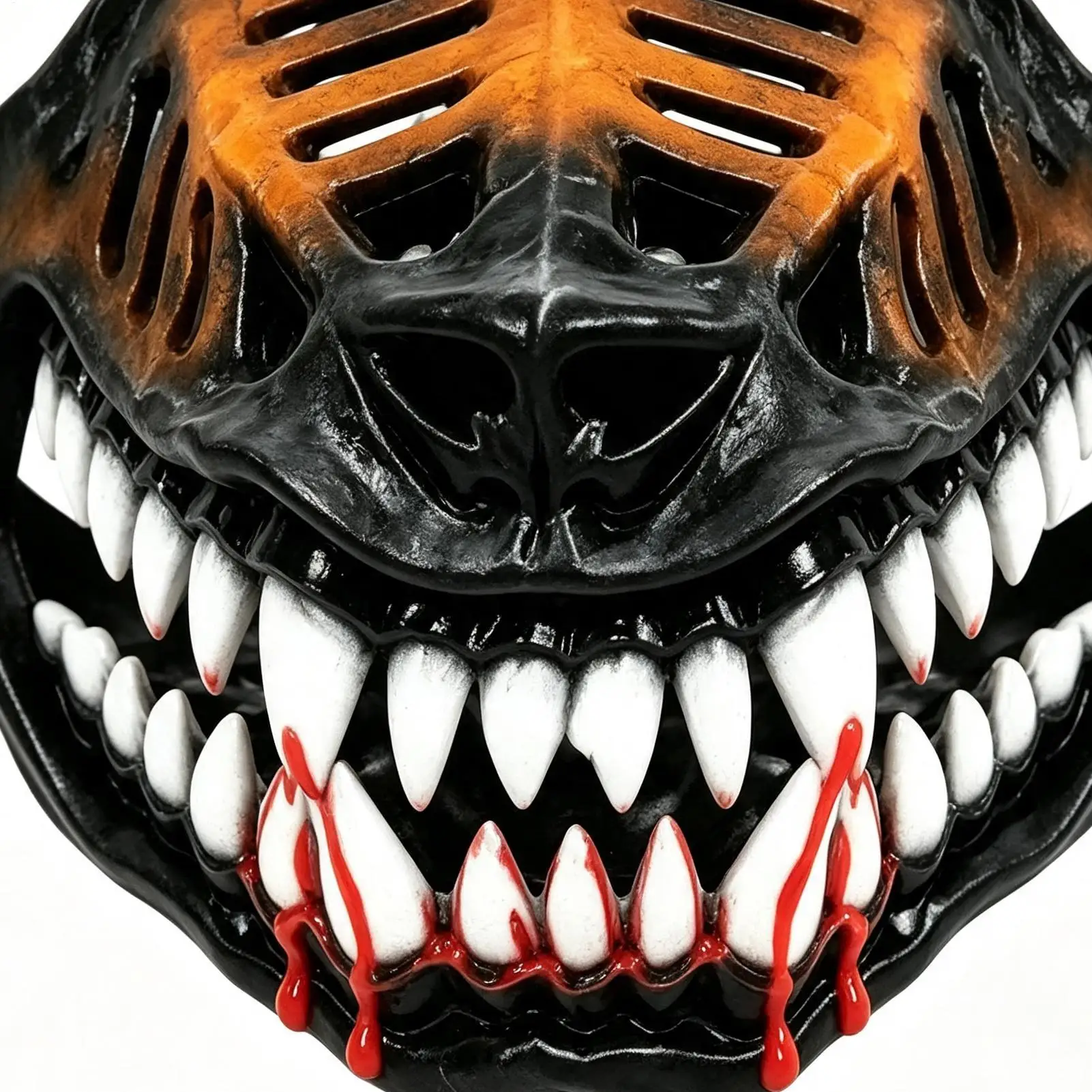 Beißschutz-Maulkorb, atmungsaktiv, flexibel, Halloween-Kostüm-Zubehör mit gruseligen Zähnen, großer Hundemaulkorb zur Verhinderung von Bissen beim Training – Detail 7