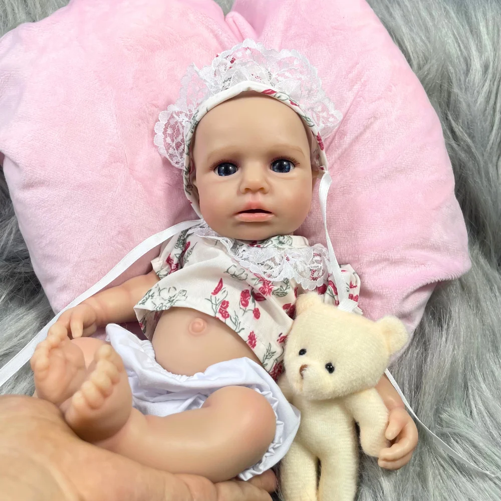 دمية أطفال صغيرة 30 سم من السيليكون بالكامل من LouLou Awake يمكن فتح الفم من السيليكون الناعم لعبة قابلة للغسل للفتيات
