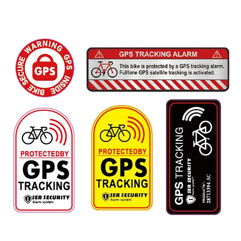 Pegatina de alarma de seguimiento Gps, pegatina reflectante de advertencia para bicicleta, calcomanía antirrobo para motocicleta, Scooter, advertencia de coche, venta al por mayor