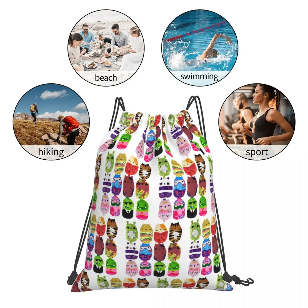 القطط مقابل المخللات 12 حزمة حقائب الظهر أزياء الرباط حزمة جيب حقيبة التخزين أكياس الكتب للمدرسة رجل امرأة