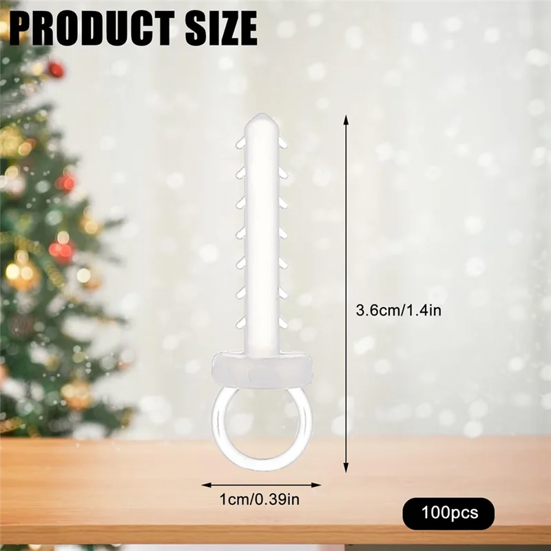 GOOD-300PCS Christmas Foam Ornament Hanger Caps Round Foam Ball Cap Joint Kit For Christmas Hanging Holder Caps Parts