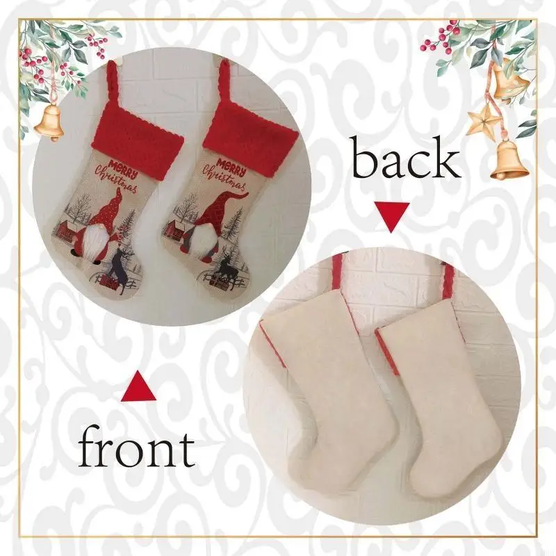 Styling Xmas Socks Ornament New Year Pendant for Christmas for Home Front Door Feliz Navidad Hanging Door Sign Xmas Sock
