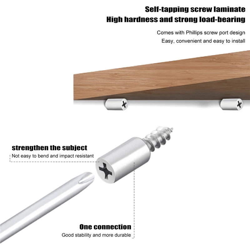 10 szt. Śruba gwintująca krzyżowa z laminatem z gumowym rękawem podtrzymuje domową szafkę na szafkę szklaną twardą antypoślizgową przegrodę