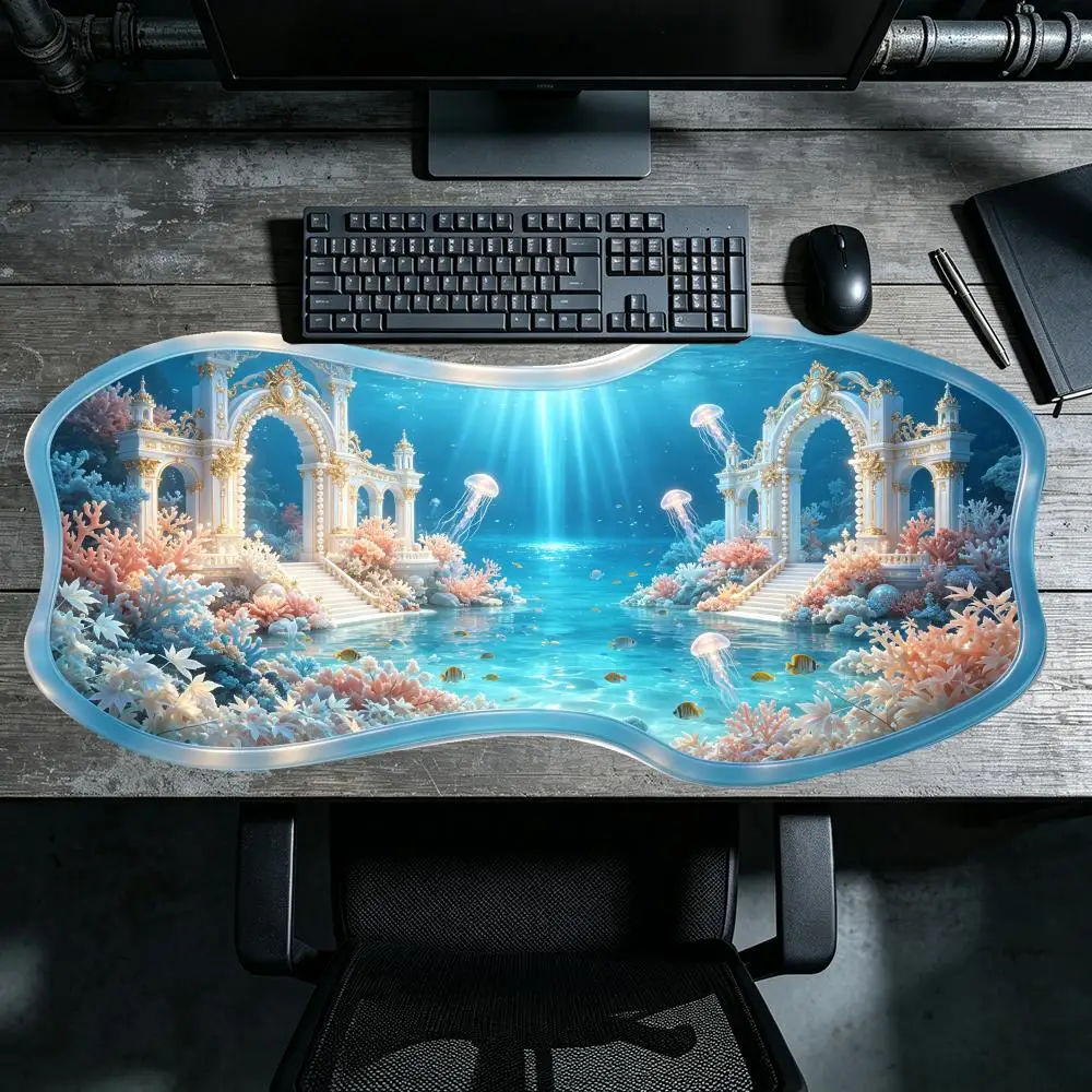Ice Dome Aurora Special Shaped Mouse Pad Smooth Cloth Surface Creative Large Size For Winter Style