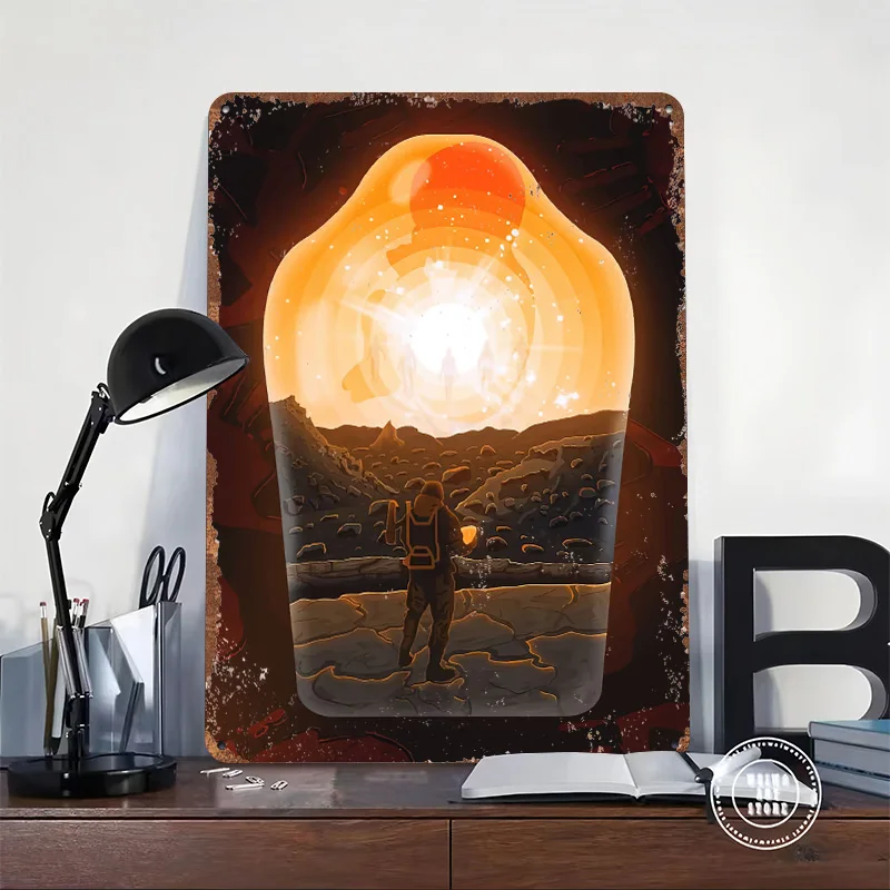 Portal to Another World Tin Poster Customized Wall Art Retro Vintage Metal Signs for Fans Room Interior Accessories House Decor