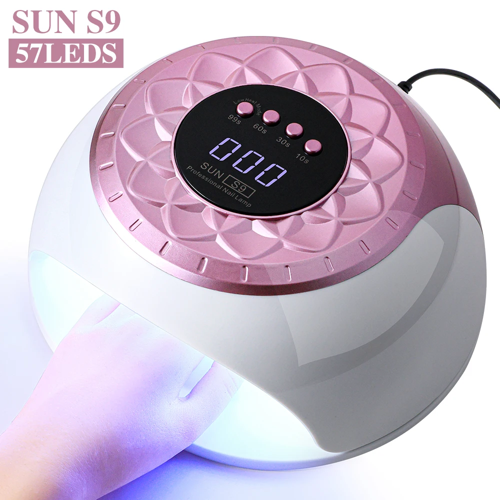 S9 268W UV LED Nail Drying Lamp Professional UV Nail Art Dryer Light for Gel Nails 57 Beads Fast Curing UV Gel Polish Lamp