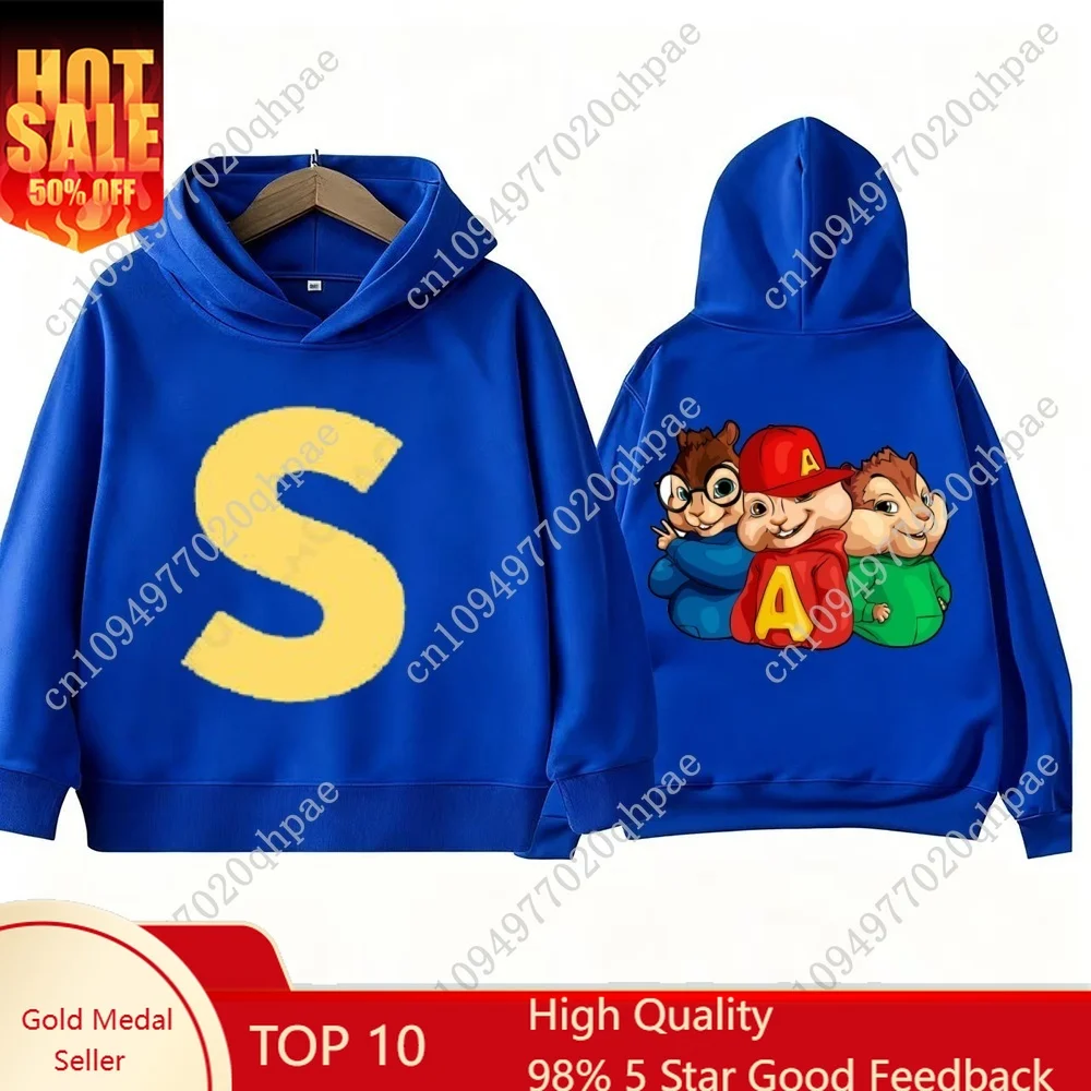 

Alvin Chipmunk Printed Hoodie Sportswear Spring Autumn Children's Long Sleeve Casual Fashion Sweatshirts