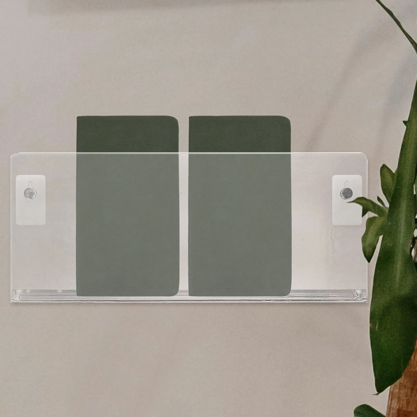 White Floating Wall Shelf No Drilling Acrylic Storage Rack for Home Office Bedroom Book Display Heavy Duty Floating Shelf