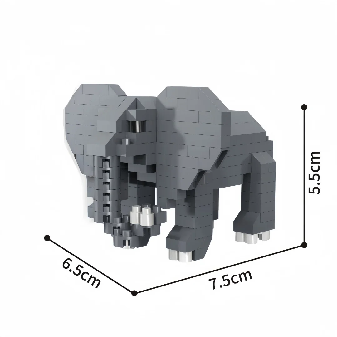 3D Mini-Zoo Mikro-Bausteine – Einfache Montage für Kinder, Handspielzeug mit Tieren, Puzzle-Geschenk, Weihnachtsparty-Geschenk/Geburtstagsgeschenk – Detail 10