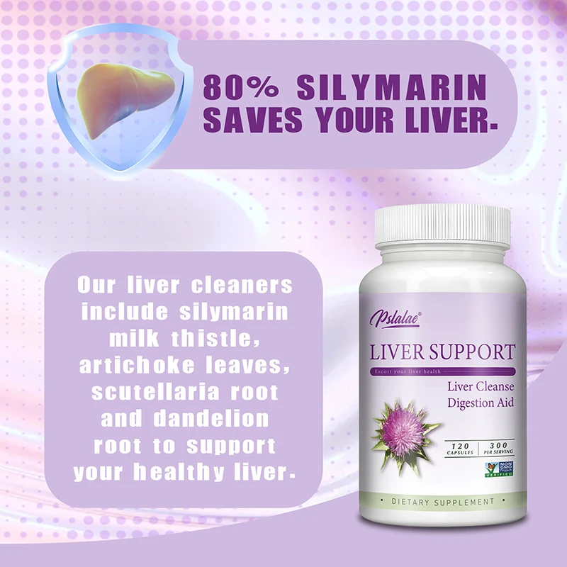 Liver Support - Liver Cleanse, Detox & Repair - with Milk Thistle, Dandelion - Non-GMO