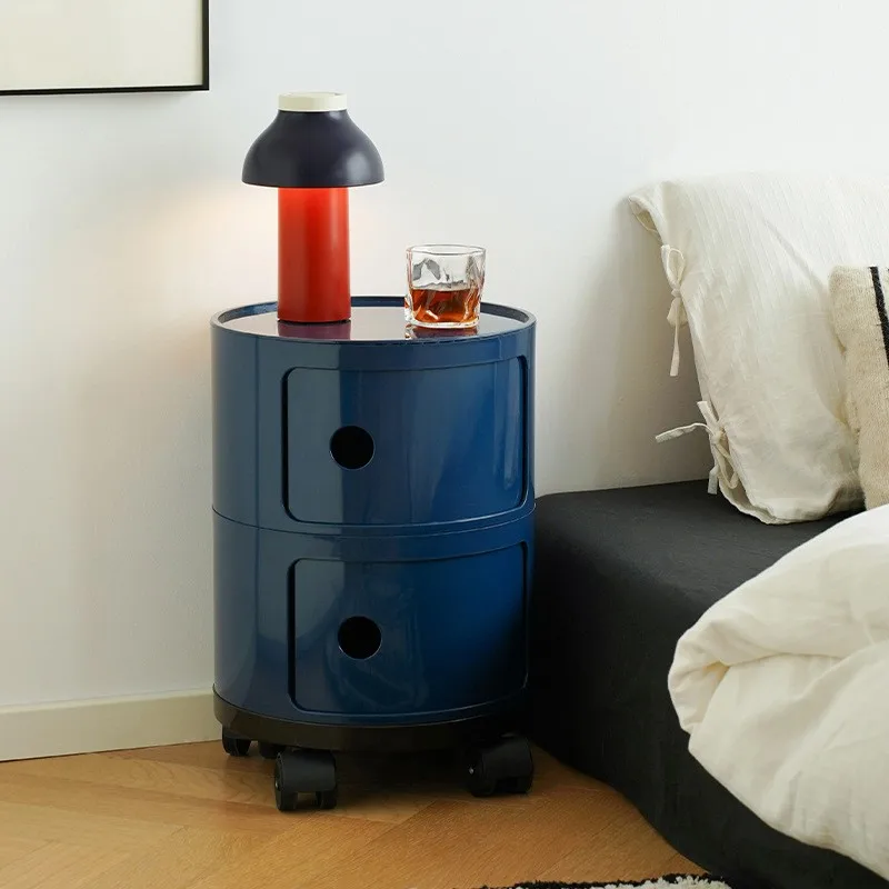 Nordic Ins Bedroom Cabinet Sandwich Storage Cabinet Mini Bedside Table Detachable Storage Cabinet Round Bedside Table